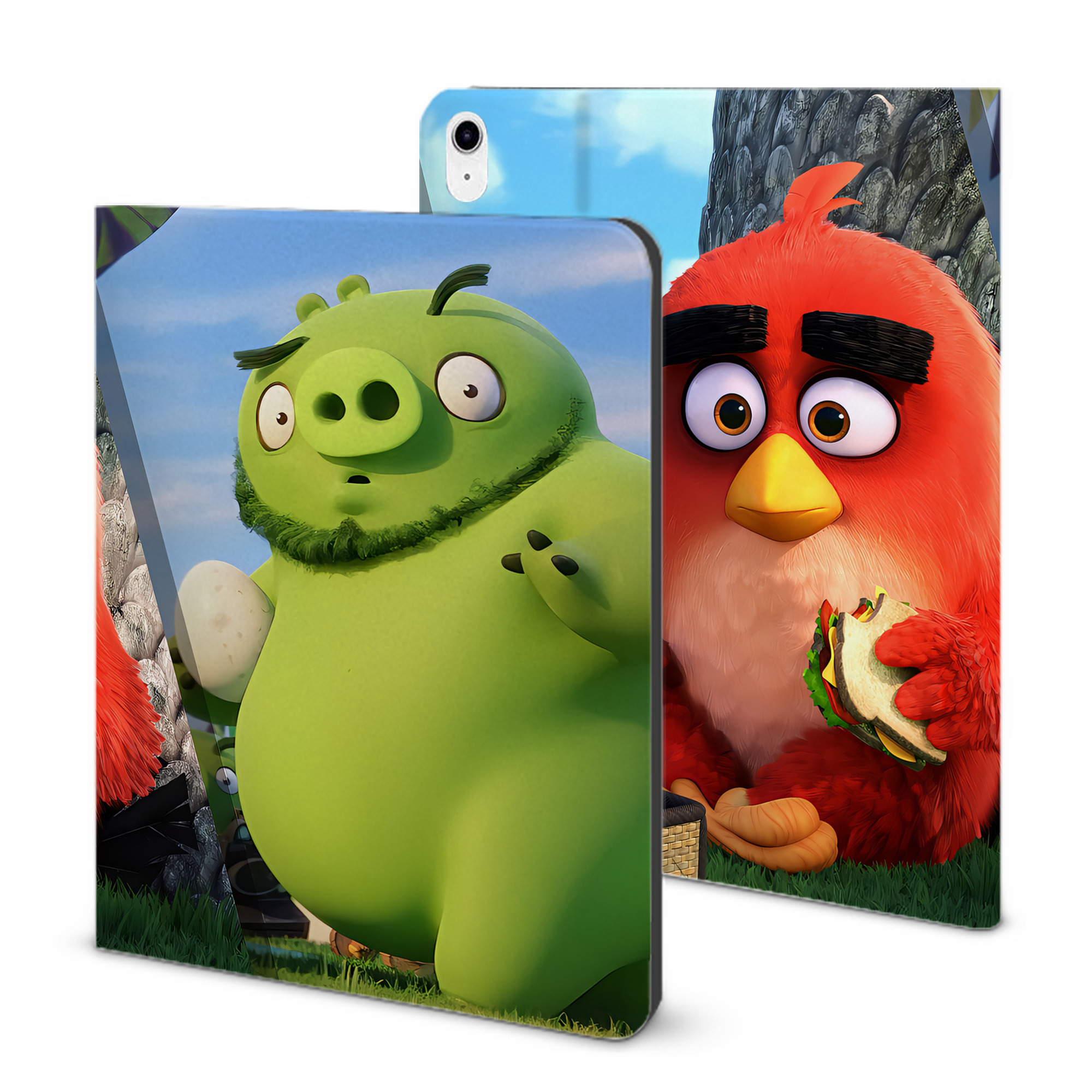 （画像用） Angry Birds アングリーバード IPad ケース ブック型 PUレザー TPU 耐衝撃 軽量 薄型 ペン収納なし 全面保護 IPad 各モデル対応